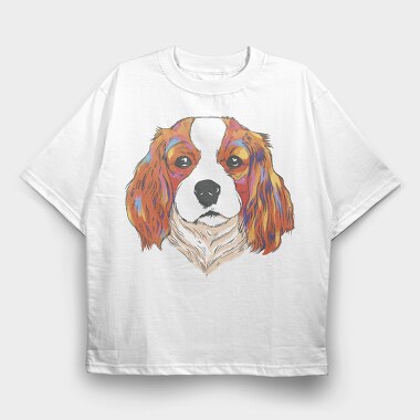 Cavalier King Charles Spaniel, Tricou Oversize Barbati (Unisex)
