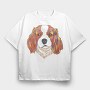 Cavalier King Charles Spaniel, Tricou Oversize Barbati (Unisex)