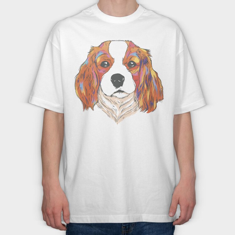 Cavalier King Charles Spaniel, Tricou Oversize Barbati (Unisex)