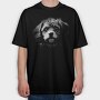 Cavapoo Dog Monochrome, Tricou Oversize Barbati (Unisex)