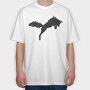 Hunting Fox Silhouette, Tricou Oversize Barbati (Unisex)