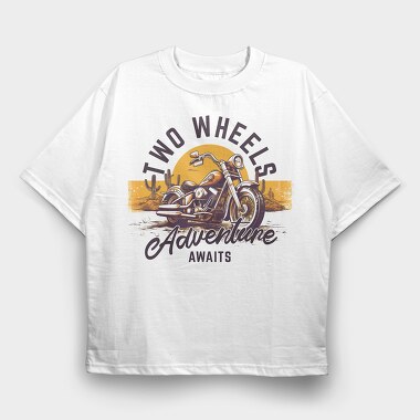 Motorcicle Adventure Two Wheels, Tricou Oversize Barbati (Unisex)
