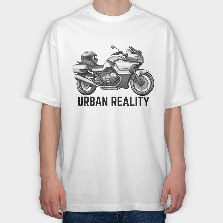 Motorcycle and Helmets, Tricou Oversize Barbati (Unisex)