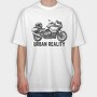 Motorcycle and Helmets, Tricou Oversize Barbati (Unisex)
