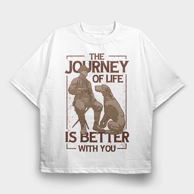 The Journey of Life Dog, Tricou Oversize Barbati (Unisex)