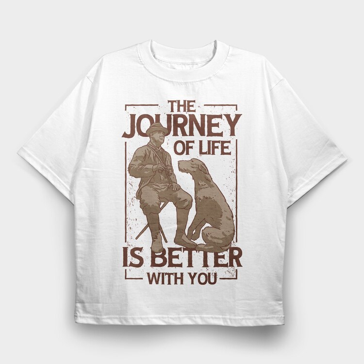 The Journey of Life Dog, Tricou Oversize Barbati (Unisex)