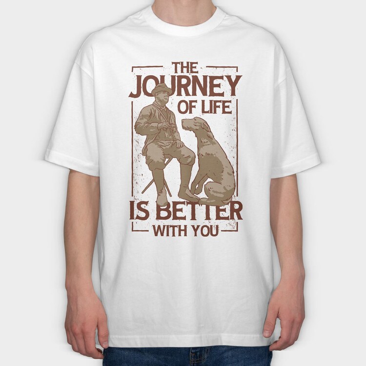 The Journey of Life Dog, Tricou Oversize Barbati (Unisex)