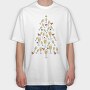 Champagne Christmas Tree, Tricou Oversize Barbati (Unisex)