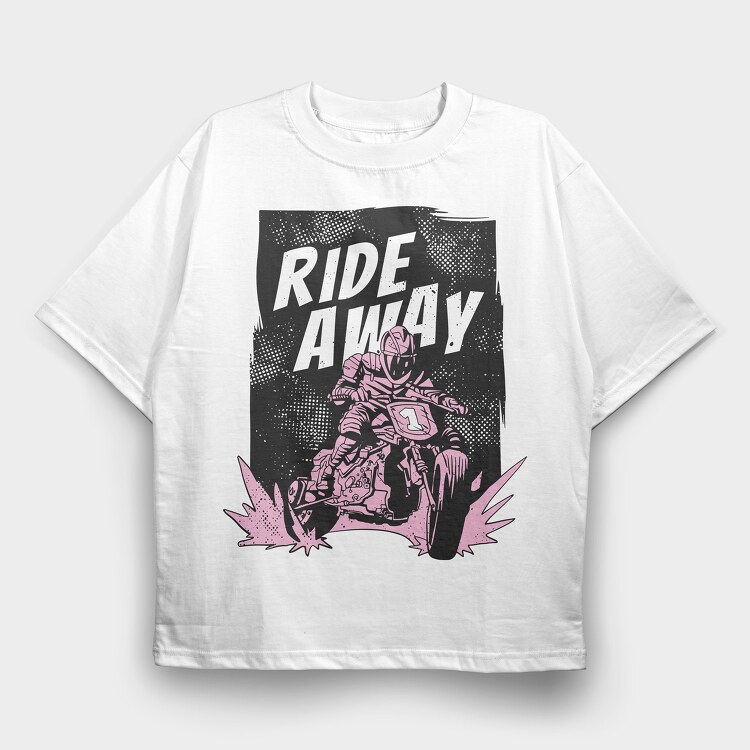 Ride Away, Tricou Oversize Barbati (Unisex)