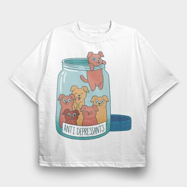 Antidepressants Dogs Jar, Tricou Oversize Barbati (Unisex)