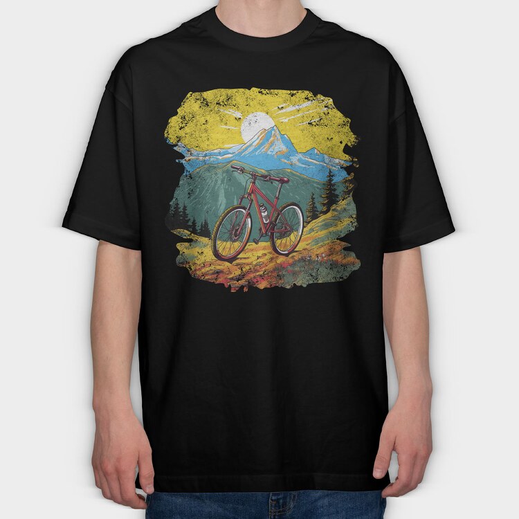 Mountain Bike Sun, Tricou Oversize Barbati (Unisex)