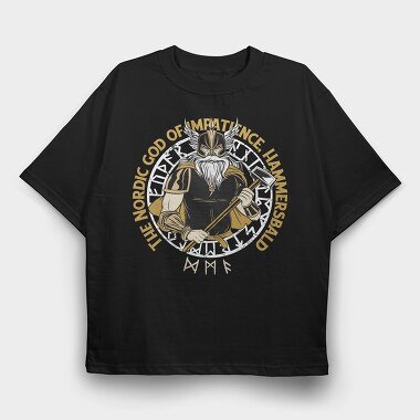 The Nordic God Viking, Tricou Oversize Barbati (Unisex)