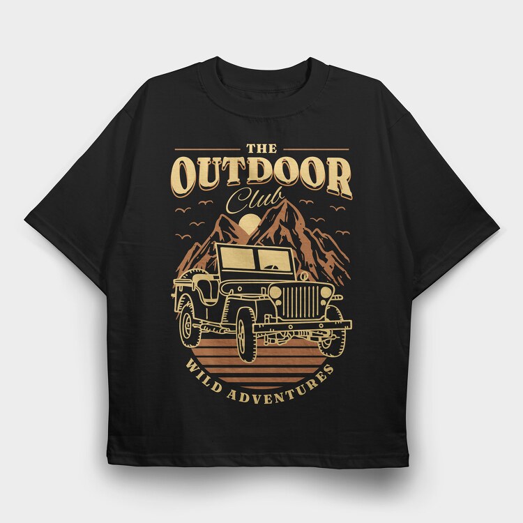 The Outdoor Club, Tricou Oversize Barbati (Unisex)