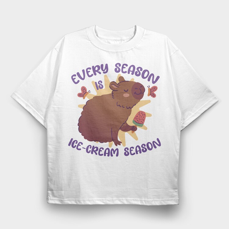 Every Season Icecream, Tricou Oversize Barbati (Unisex)