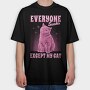 Everyone Sucks Except My Cat, Tricou Oversize Barbati (Unisex)