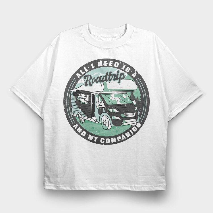 Roadtrip Companion, Tricou Oversize Barbati (Unisex)