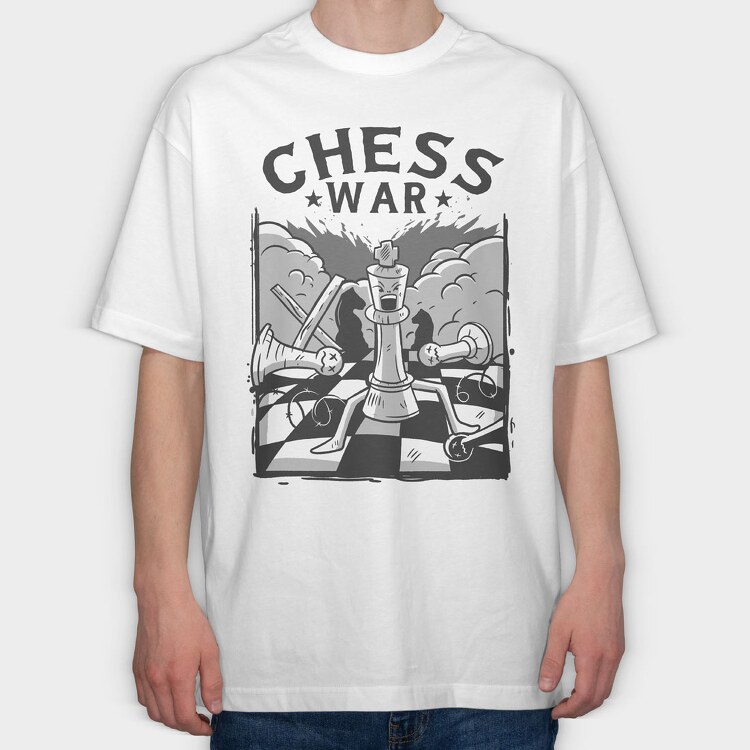 Chess War, Tricou Oversize Barbati (Unisex)