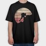 Mountain Climbing Retro Sunset, Tricou Oversize Barbati (Unisex)