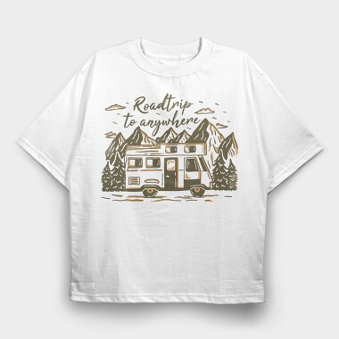 Roadtrip to Anywhere, Tricou Oversize Barbati (Unisex)