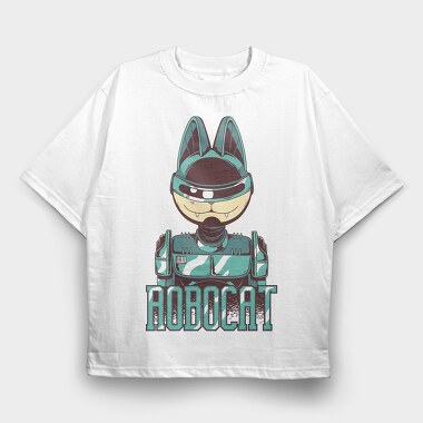Robocat, Tricou Oversize Barbati (Unisex)
