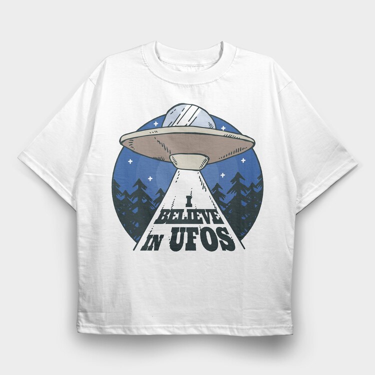 I Believe in Ufos, Tricou Oversize Barbati (Unisex)