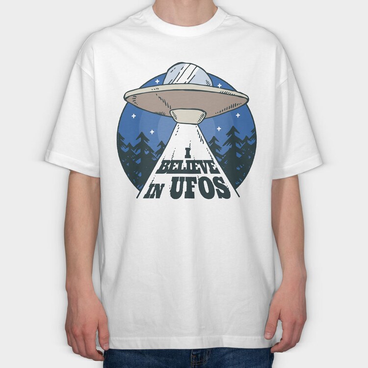 I Believe in Ufos, Tricou Oversize Barbati (Unisex)