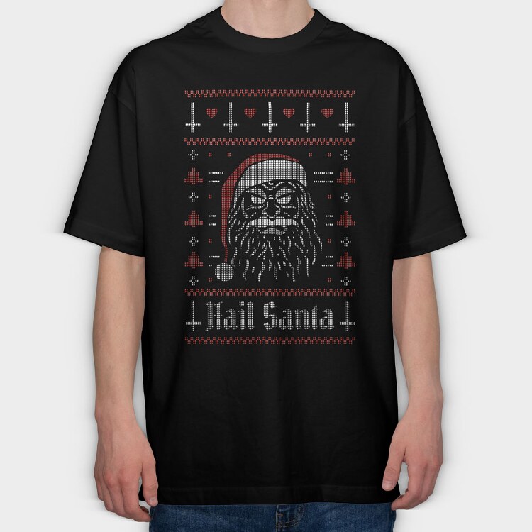 Evil Santa Ugly Sweater, Tricou Oversize Barbati (Unisex)