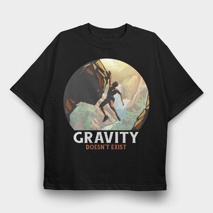 Rock Climbing Gravity, Tricou Oversize Barbati (Unisex)
