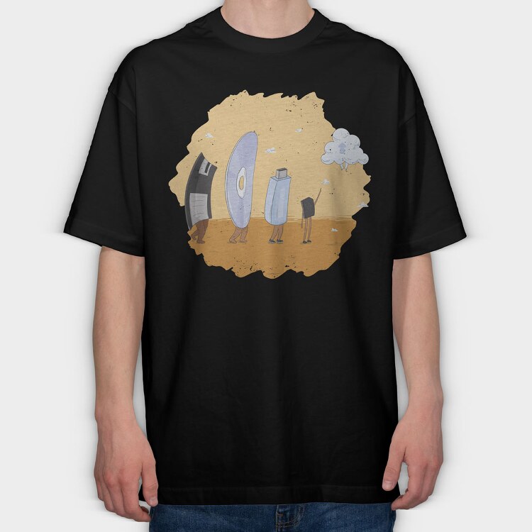 Evolution of Hard Disk, Tricou Oversize Barbati (Unisex)