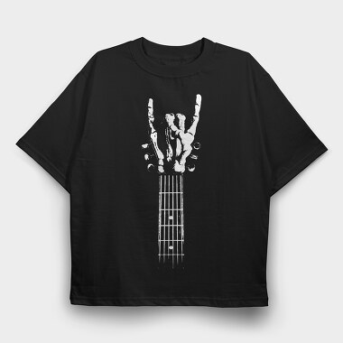 Rock Hand Guitar, Tricou Oversize Barbati (Unisex)