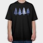 Blue Christmas Trees, Tricou Oversize Barbati (Unisex)
