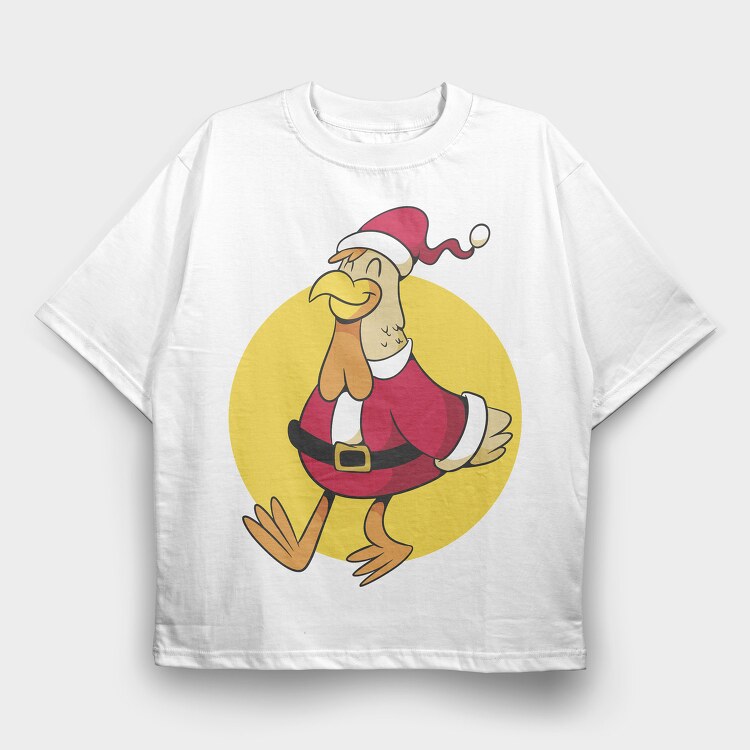 Chicken Santa, Tricou Oversize Barbati (Unisex)