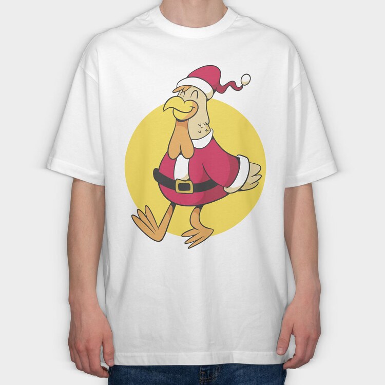 Chicken Santa, Tricou Oversize Barbati (Unisex)