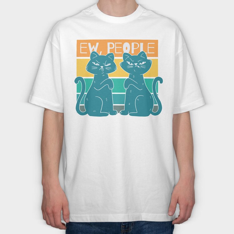 Ew People Cats, Tricou Oversize Barbati (Unisex)