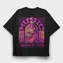 Rock Poster Music Through, Tricou Oversize Barbati (Unisex)