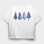 Blue Christmas Trees, Tricou Oversize Barbati (Unisex)
