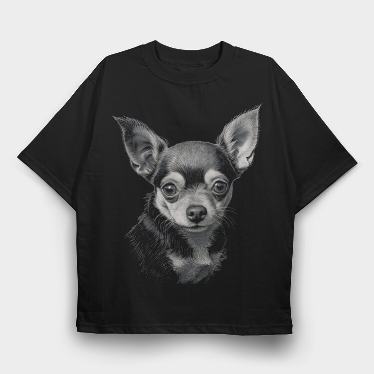 Chihuaha, Tricou Oversize Barbati (Unisex)