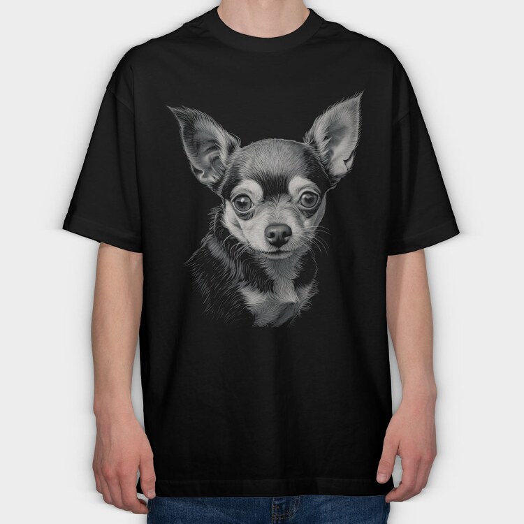 Chihuaha, Tricou Oversize Barbati (Unisex)