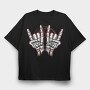Rock Skeleton Hands, Tricou Oversize Barbati (Unisex)