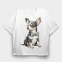 Chihuahua Bow, Tricou Oversize Barbati (Unisex)