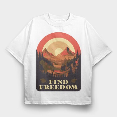 Mountain Sun Find Freedom, Tricou Oversize Barbati (Unisex)