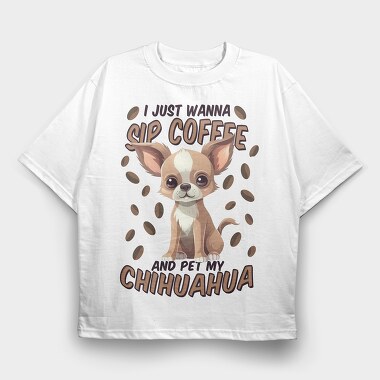 Chihuahua Coffee, Tricou Oversize Barbati (Unisex)