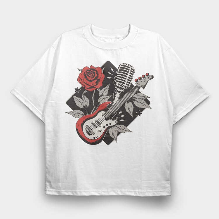 Rockabilly, Tricou Oversize Barbati (Unisex)