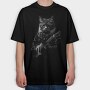 Rocker Cat, Tricou Oversize Barbati (Unisex)