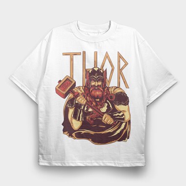 Thor God Mythology, Tricou Oversize Barbati (Unisex)