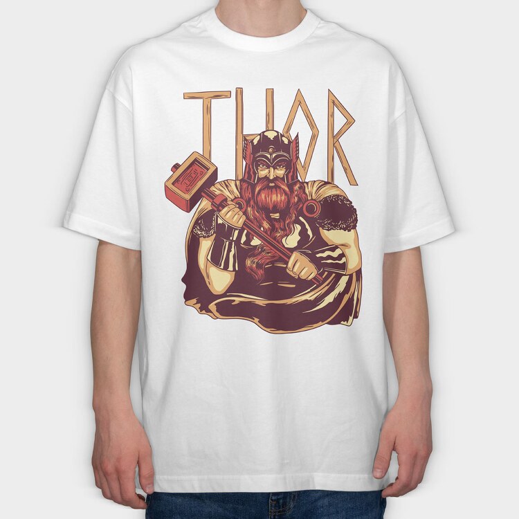 Thor God Mythology, Tricou Oversize Barbati (Unisex)