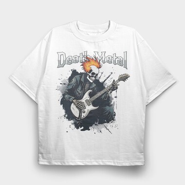 Rocking Skeleton Death Metal, Tricou Oversize Barbati (Unisex)