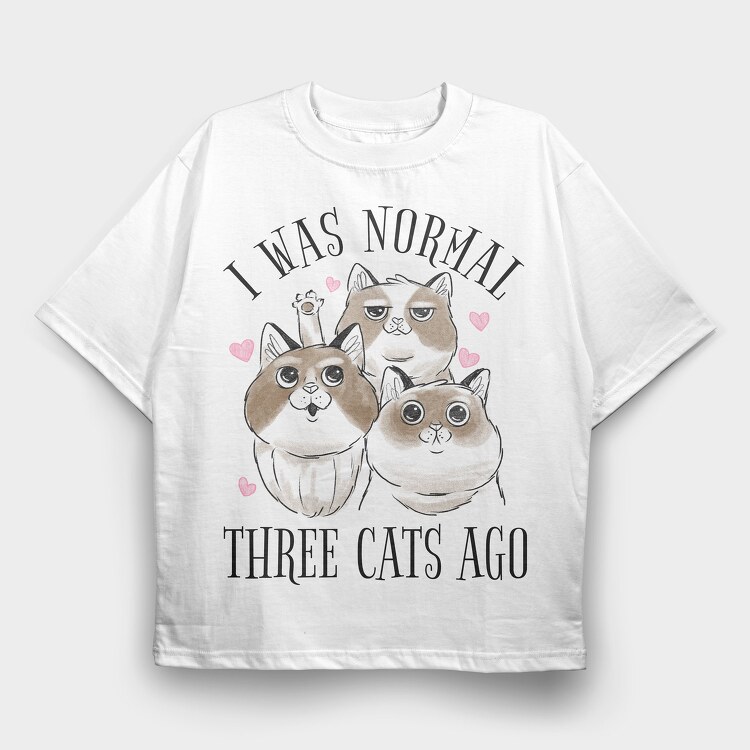 Three Cats Quote, Tricou Oversize Barbati (Unisex)