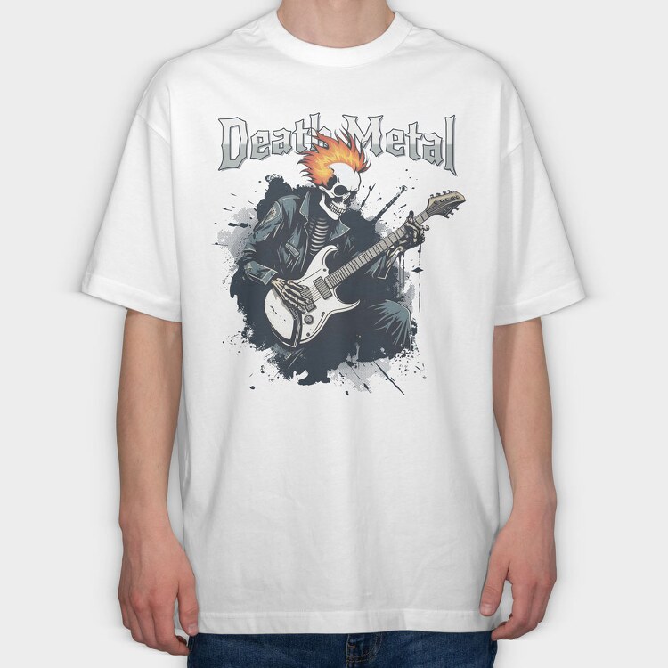 Rocking Skeleton Death Metal, Tricou Oversize Barbati (Unisex)