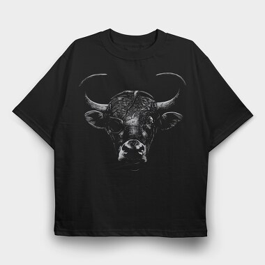 Eyepatch Bull Portrait, Tricou Oversize Barbati (Unisex)